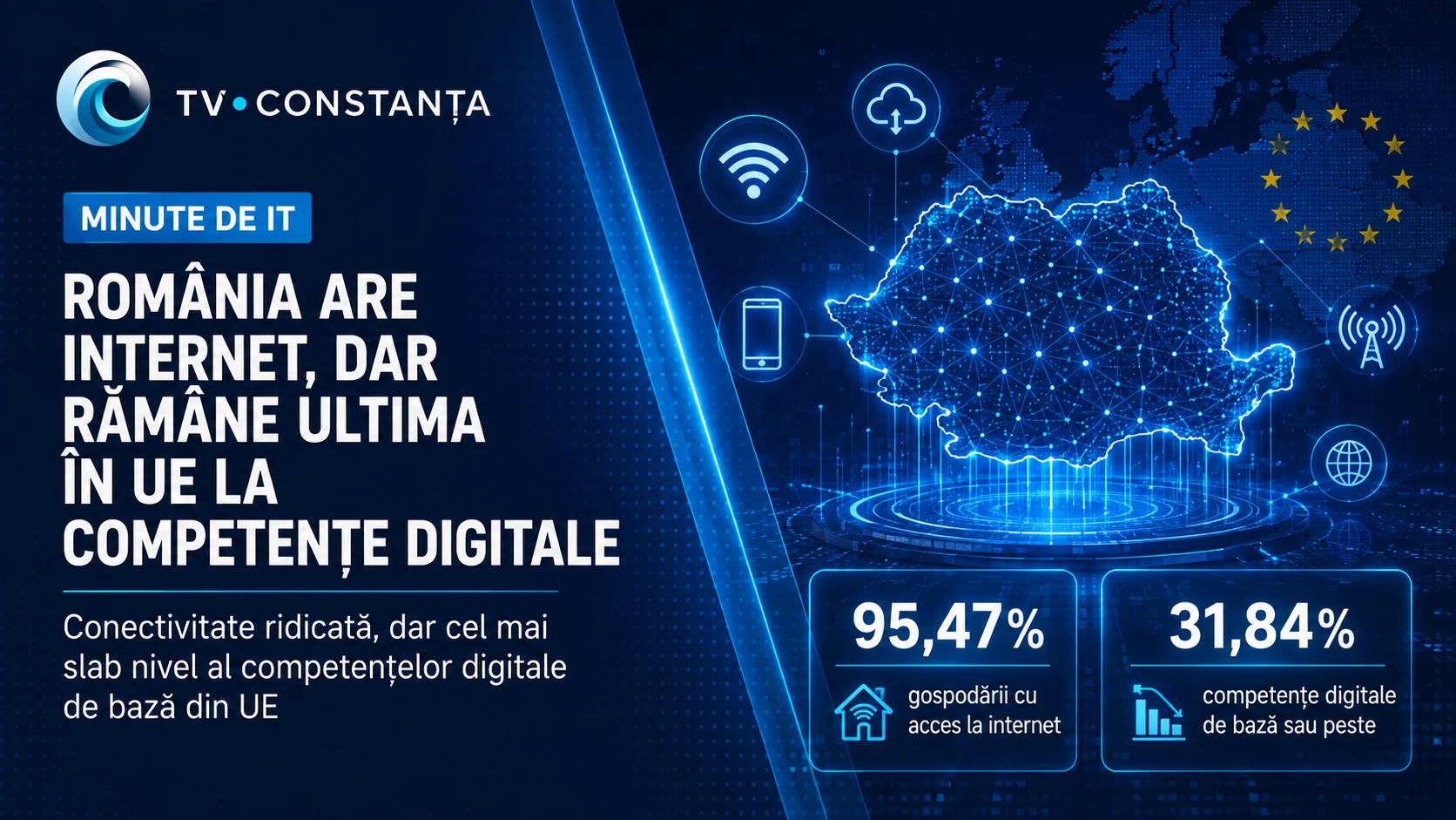 România are internet, dar rămâne ultima în UE la competențe digitale